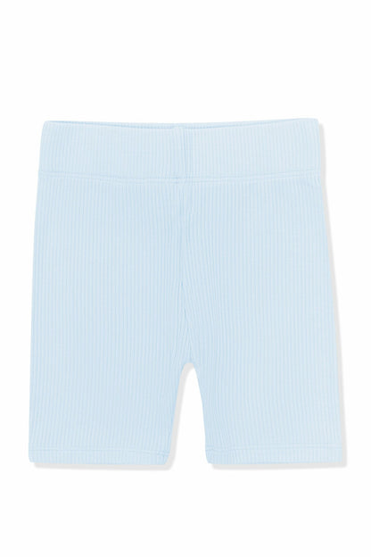Ribbed Toddler Biker Shorts in Breeze | Kyte Baby