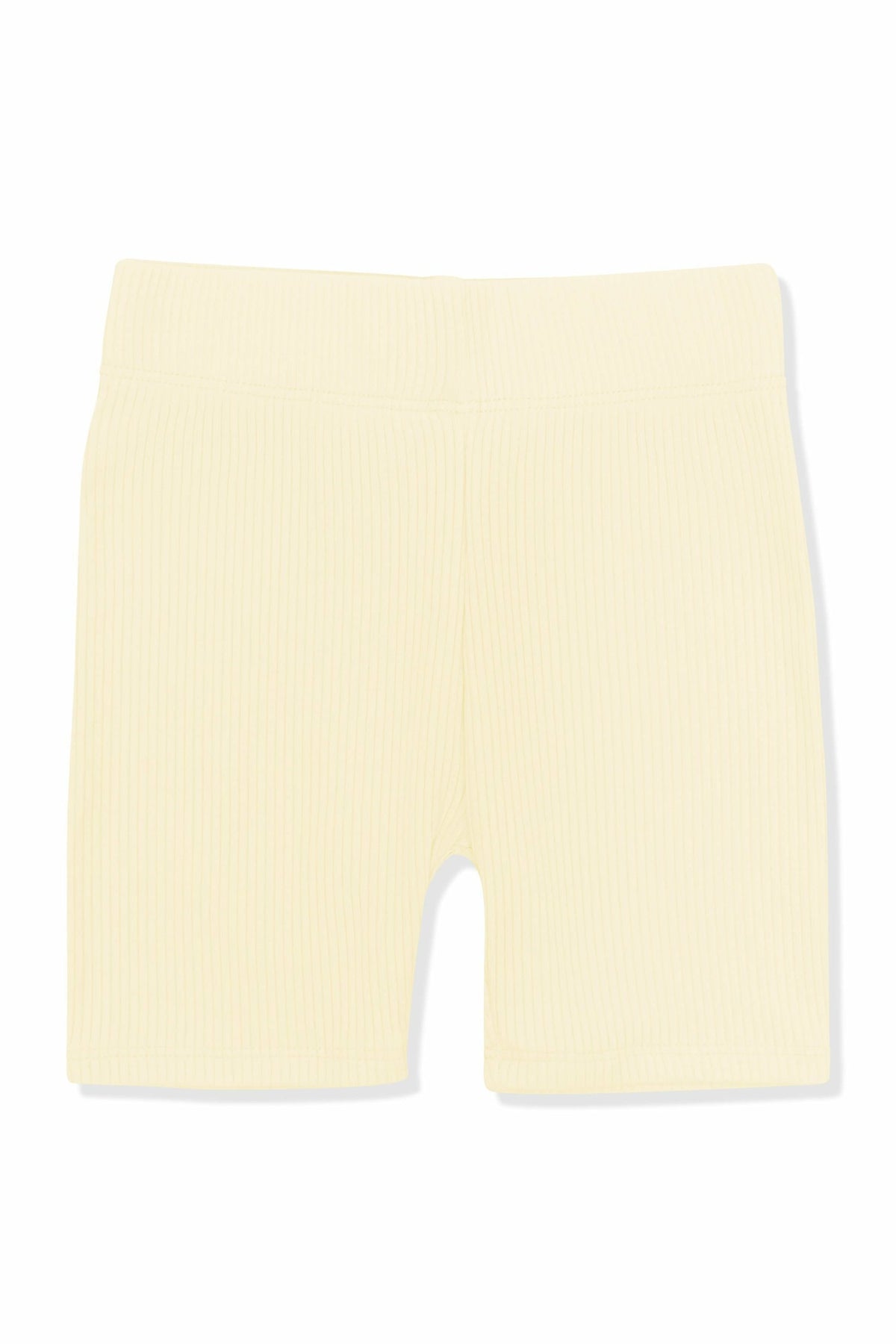 Ribbed Toddler Biker Shorts in Chamomile | Kyte Baby