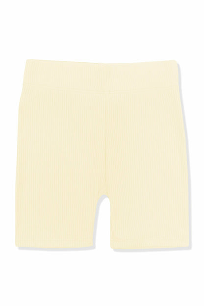 Ribbed Toddler Biker Shorts in Chamomile | Kyte Baby