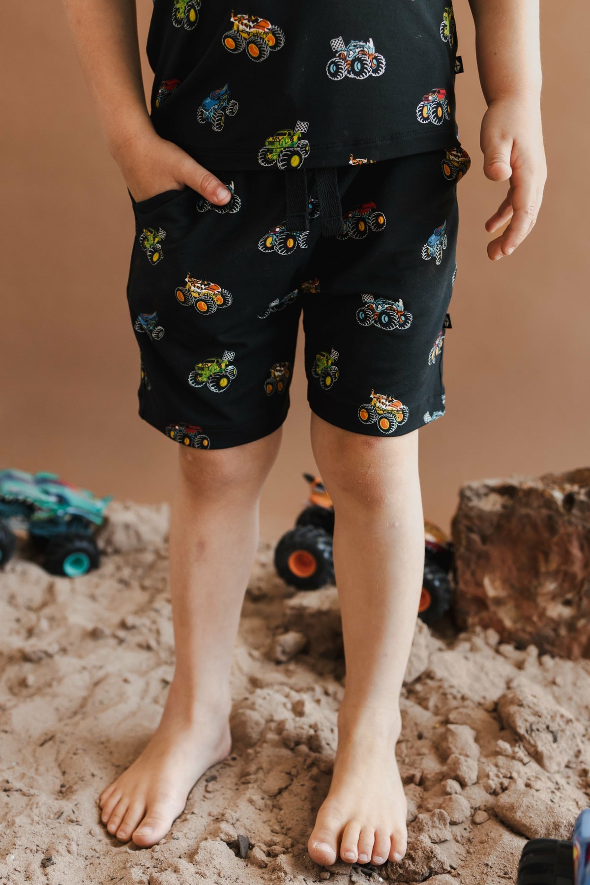 Drawstring Short in Monster Truck | Kyte Baby