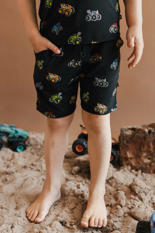 Drawstring Short in Monster Truck | Kyte Baby