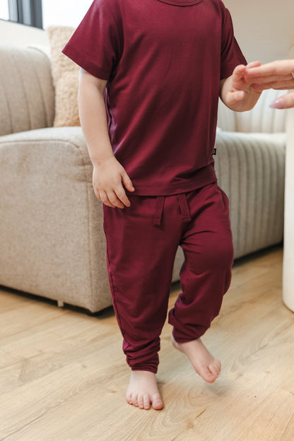 Toddler Jogger Pant in Burgundy | Kyte Baby