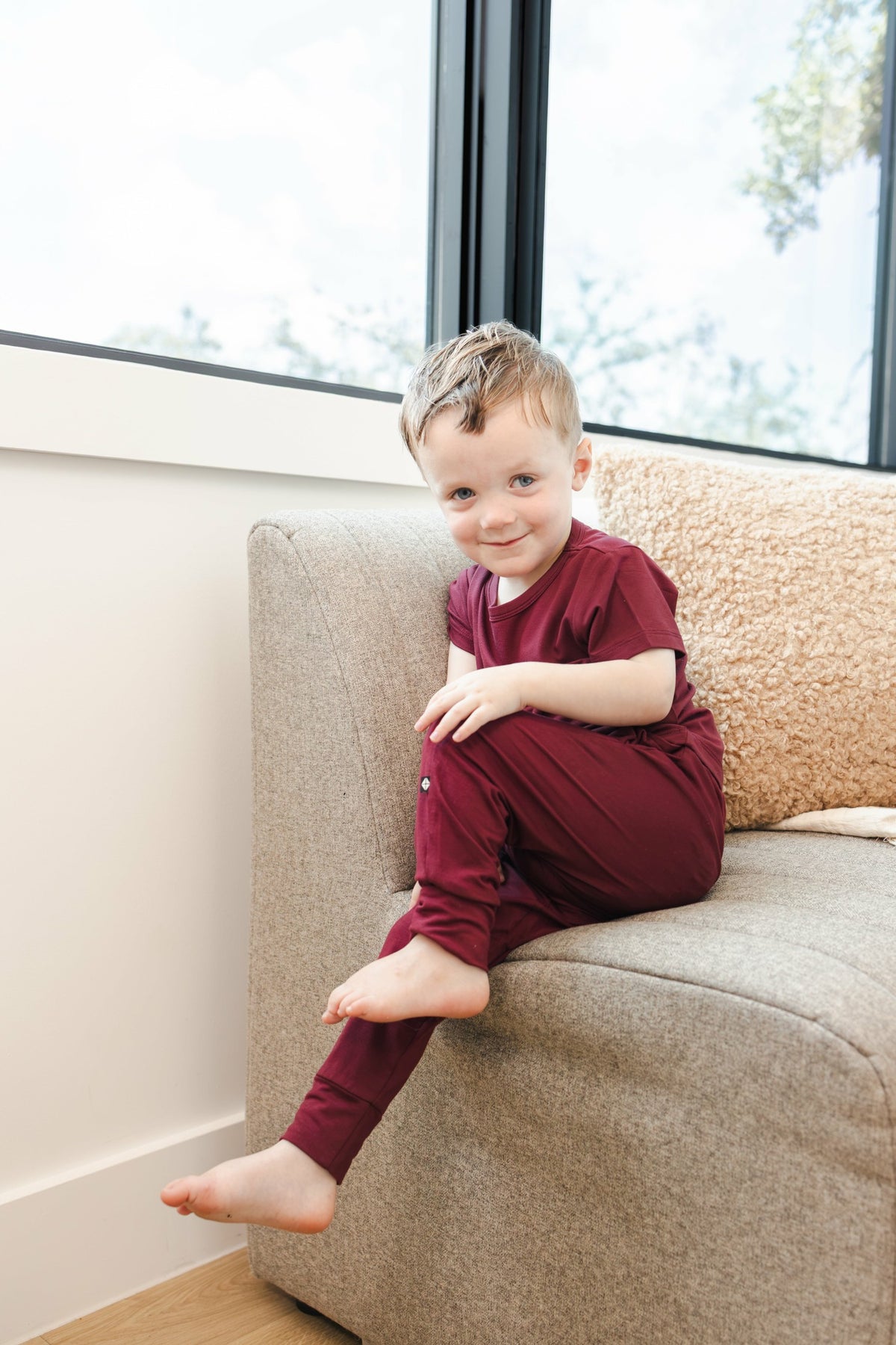 Toddler Jogger Pant in Burgundy | Kyte Baby