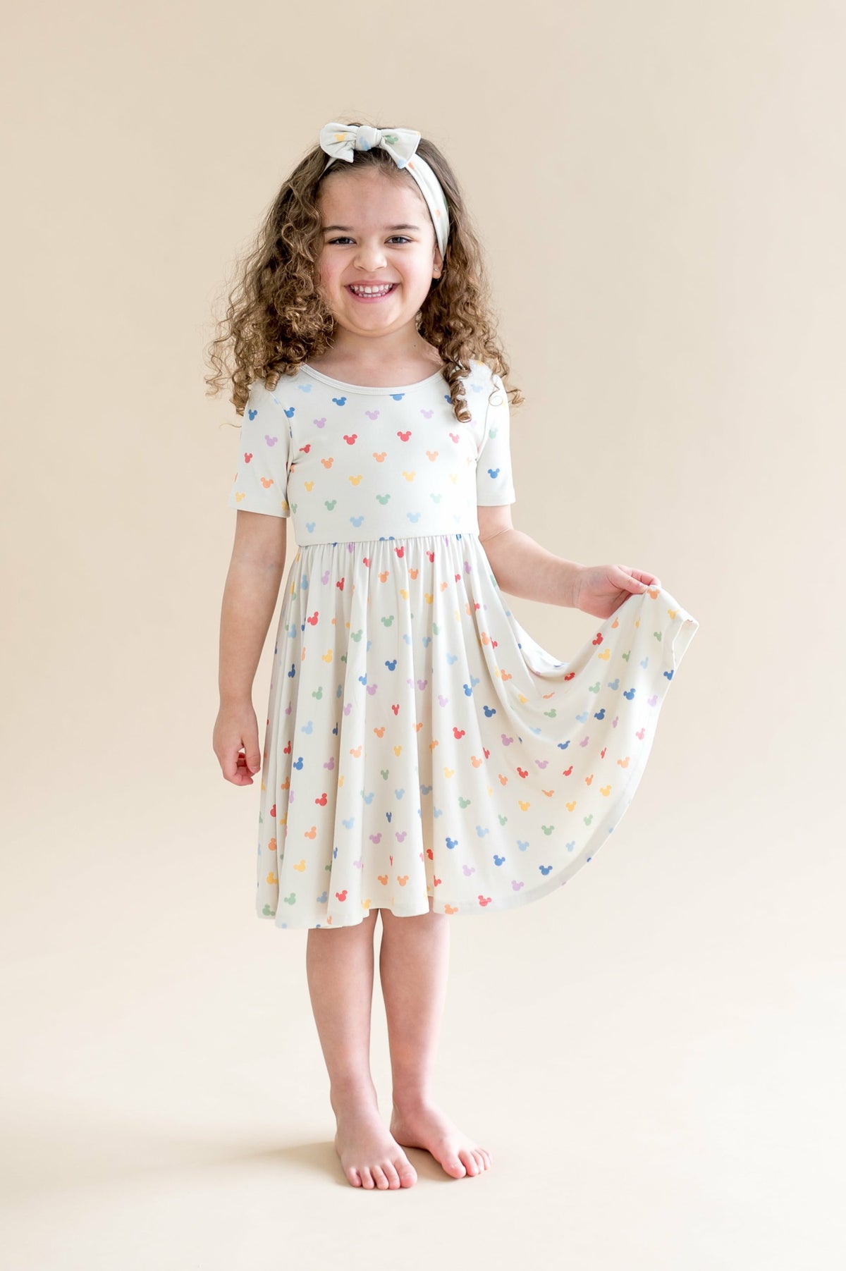 Twirl Dress in Pastel Mickey Mouse | Kyte Baby