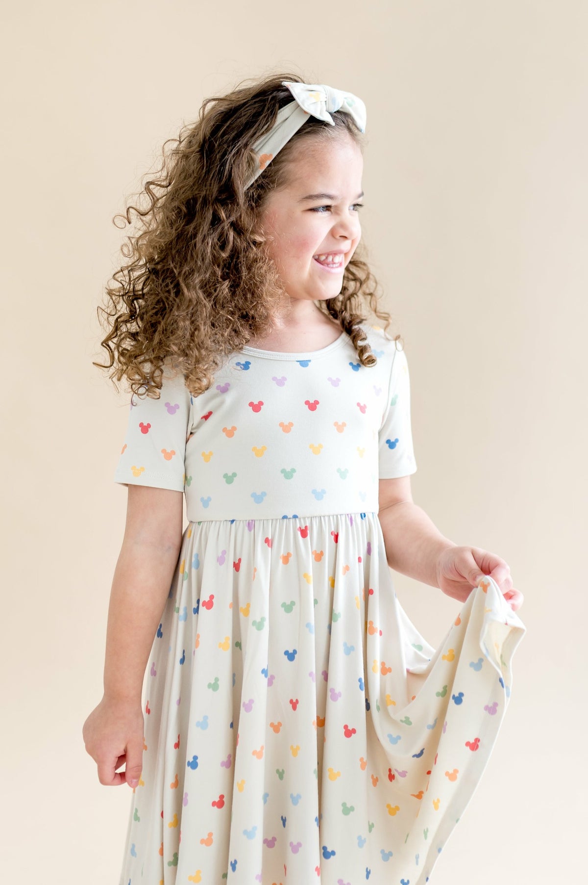 Twirl Dress in Pastel Mickey Mouse | Kyte Baby