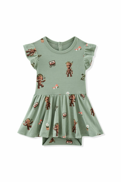 Twirl Bodysuit Dress in Groot | Kyte Baby
