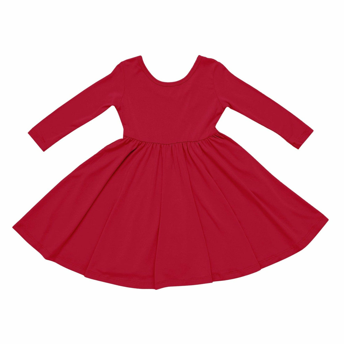 Long Sleeve Twirl Dress in Cardinal | Kyte Baby