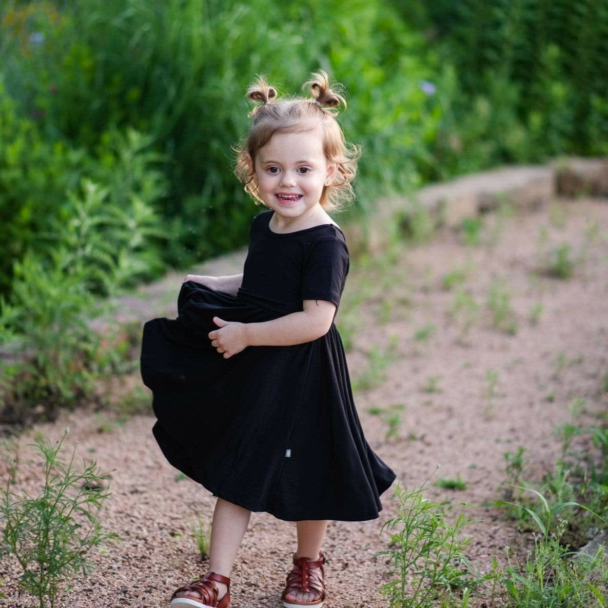 Girl's Twirl Dress in Midnight | Kyte Baby