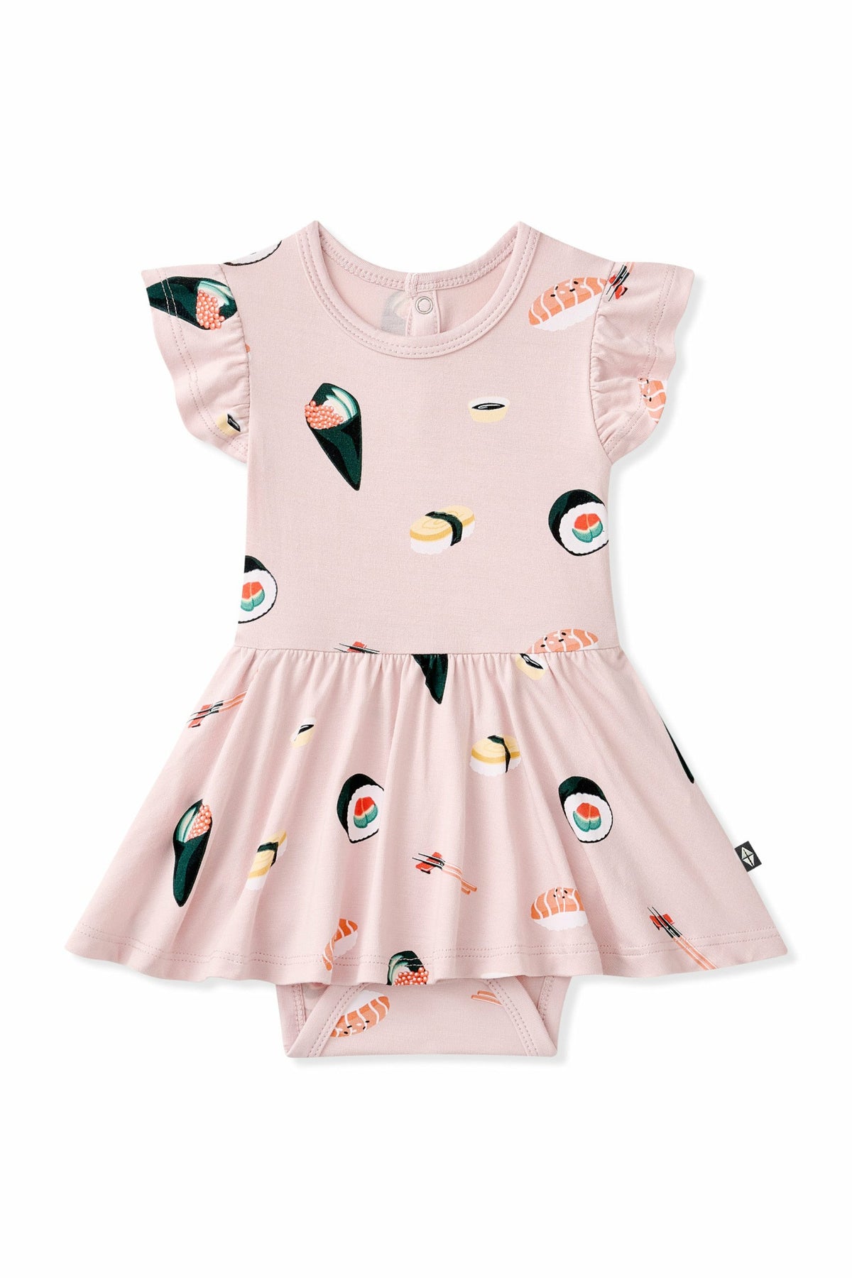 Twirl Bodysuit Dress in Blush Sushi | Kyte Baby