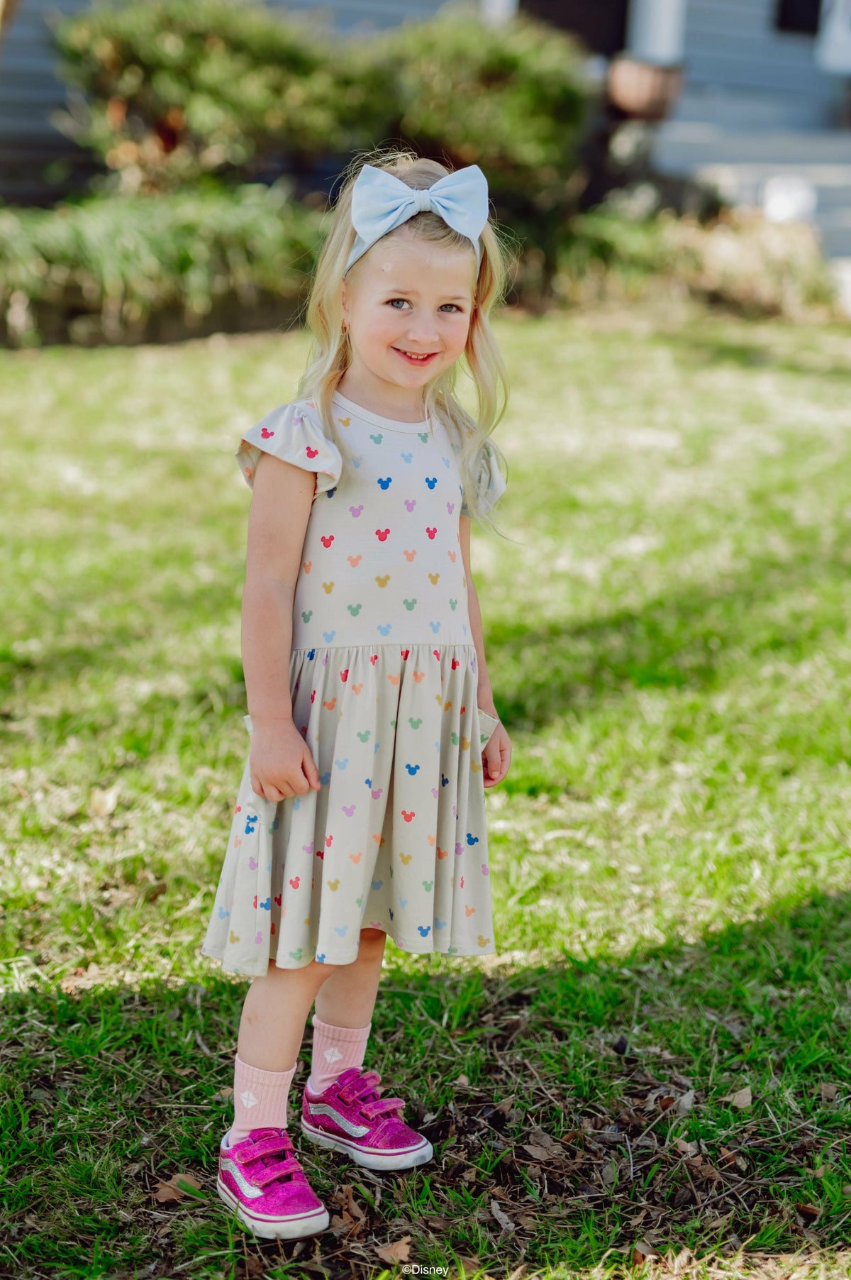 Pocket Dress in Pastel Mickey Mouse | Kyte Baby