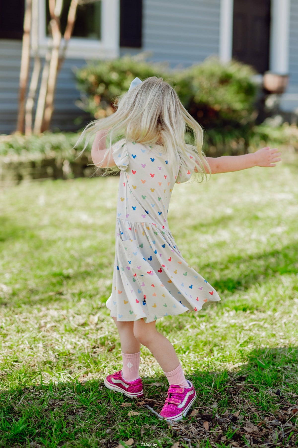 Pocket Dress in Pastel Mickey Mouse | Kyte Baby