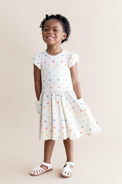 Pocket Dress in Pastel Mickey Mouse | Kyte Baby