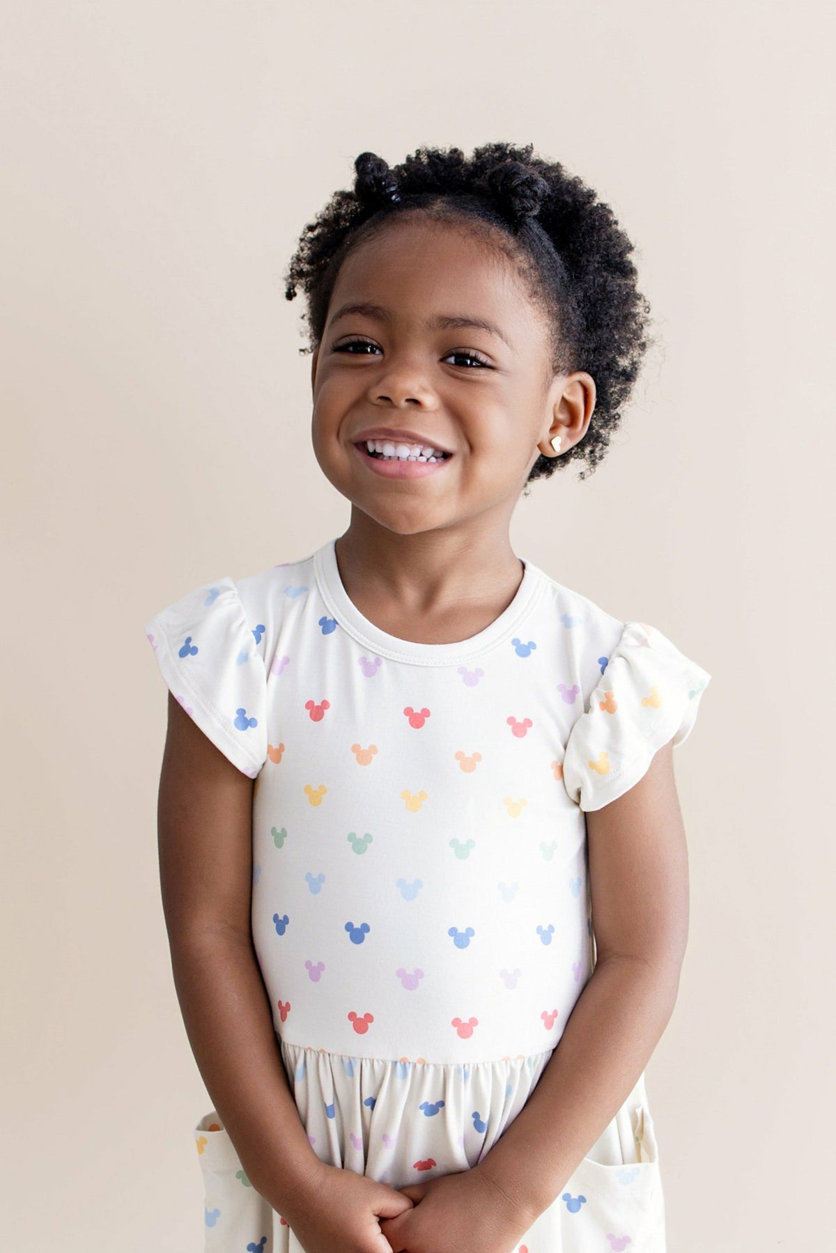 Pocket Dress in Pastel Mickey Mouse | Kyte Baby