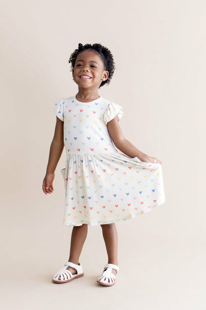 Pocket Dress in Pastel Mickey Mouse | Kyte Baby
