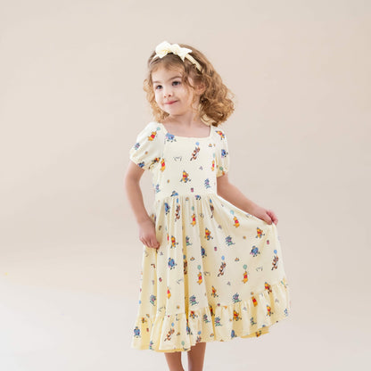 Puff Sleeve Twirl Dress in Winnie the Pooh Celebration | Kyte Baby