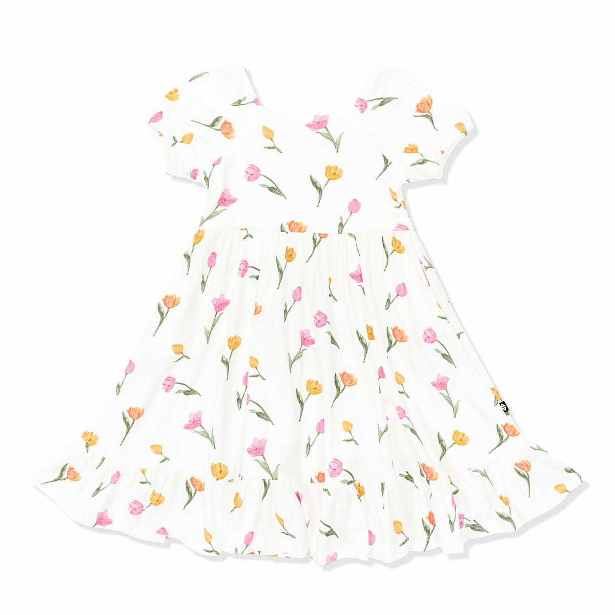 Puff Sleeve Twirl Dress in Tulip | Kyte Baby