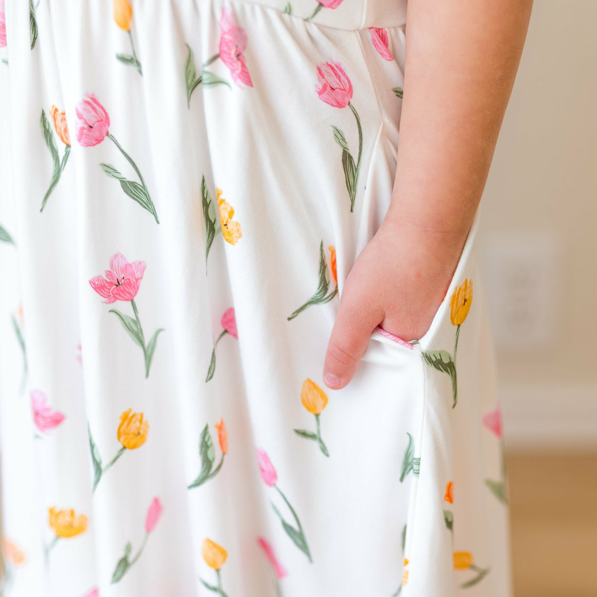 Puff Sleeve Twirl Dress in Tulip | Kyte Baby