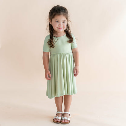 Twirl Dress in Basil | Kyte Baby