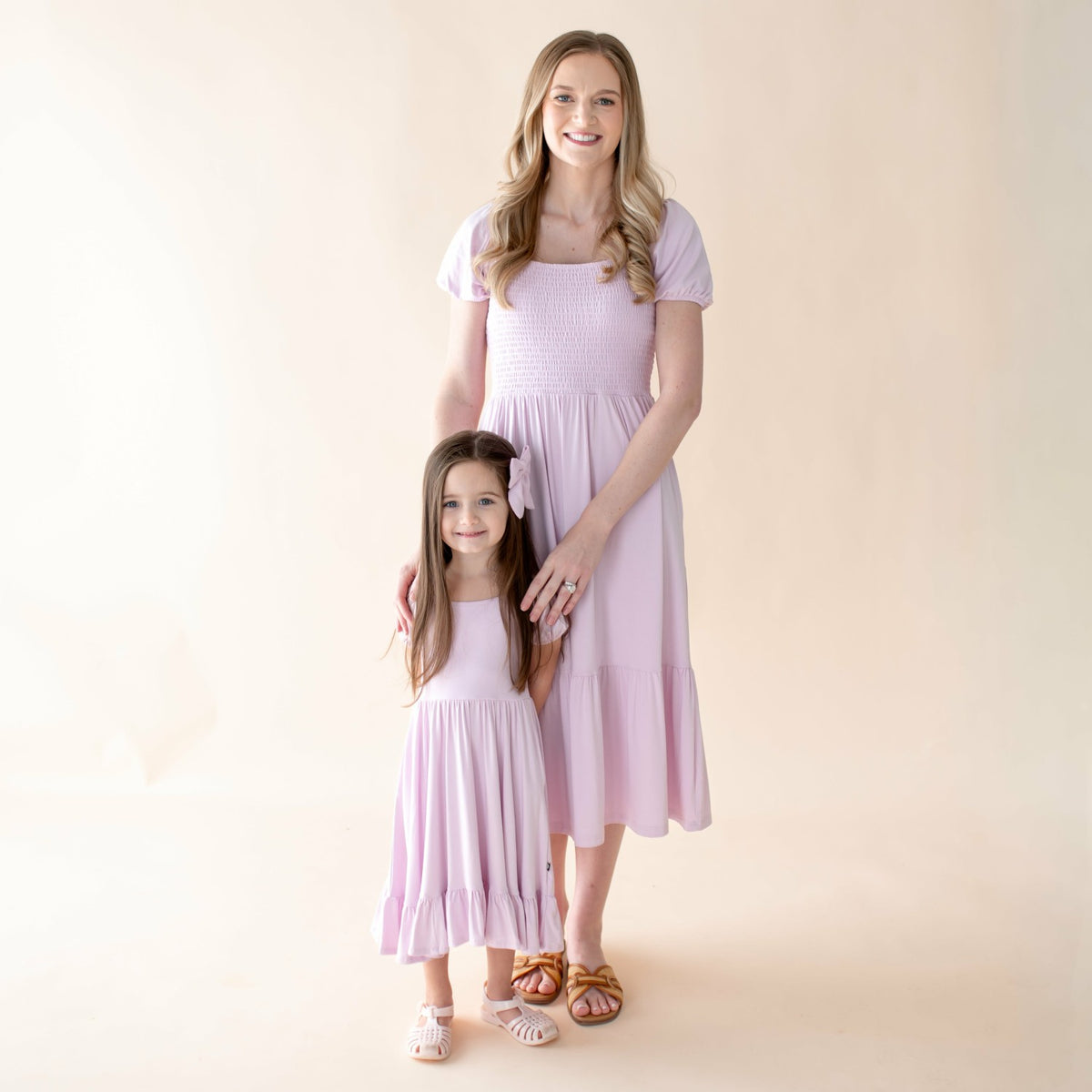 Puff Sleeve Twirl Dress in Thistle | Kyte Baby