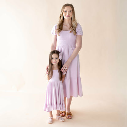 Puff Sleeve Twirl Dress in Thistle | Kyte Baby