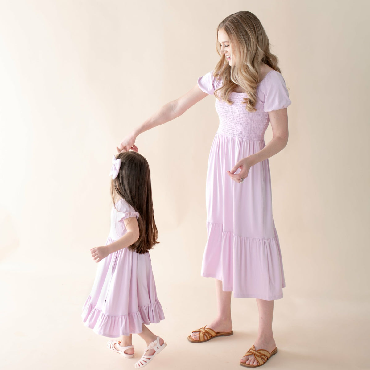 Puff Sleeve Twirl Dress in Thistle | Kyte Baby