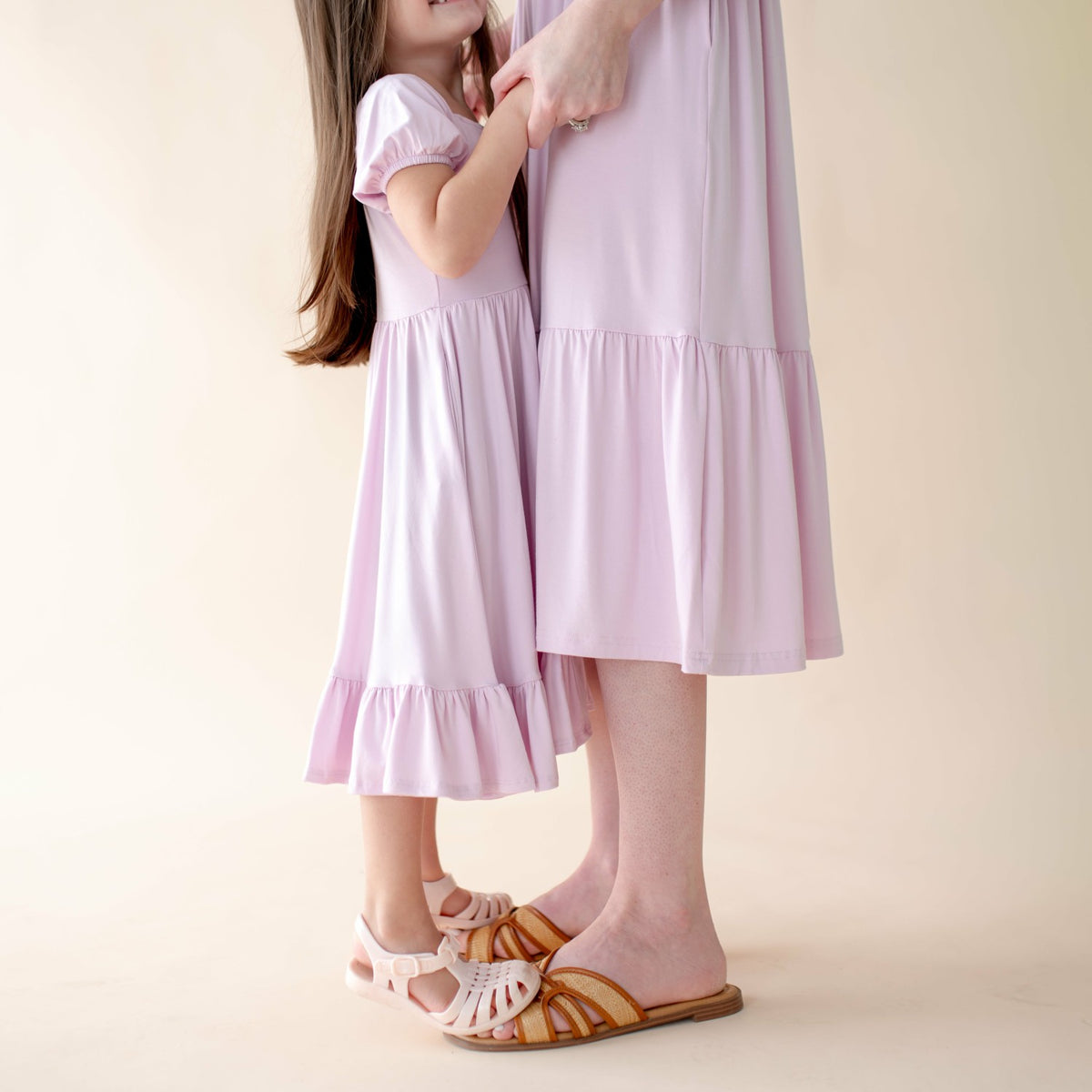 Puff Sleeve Twirl Dress in Thistle | Kyte Baby