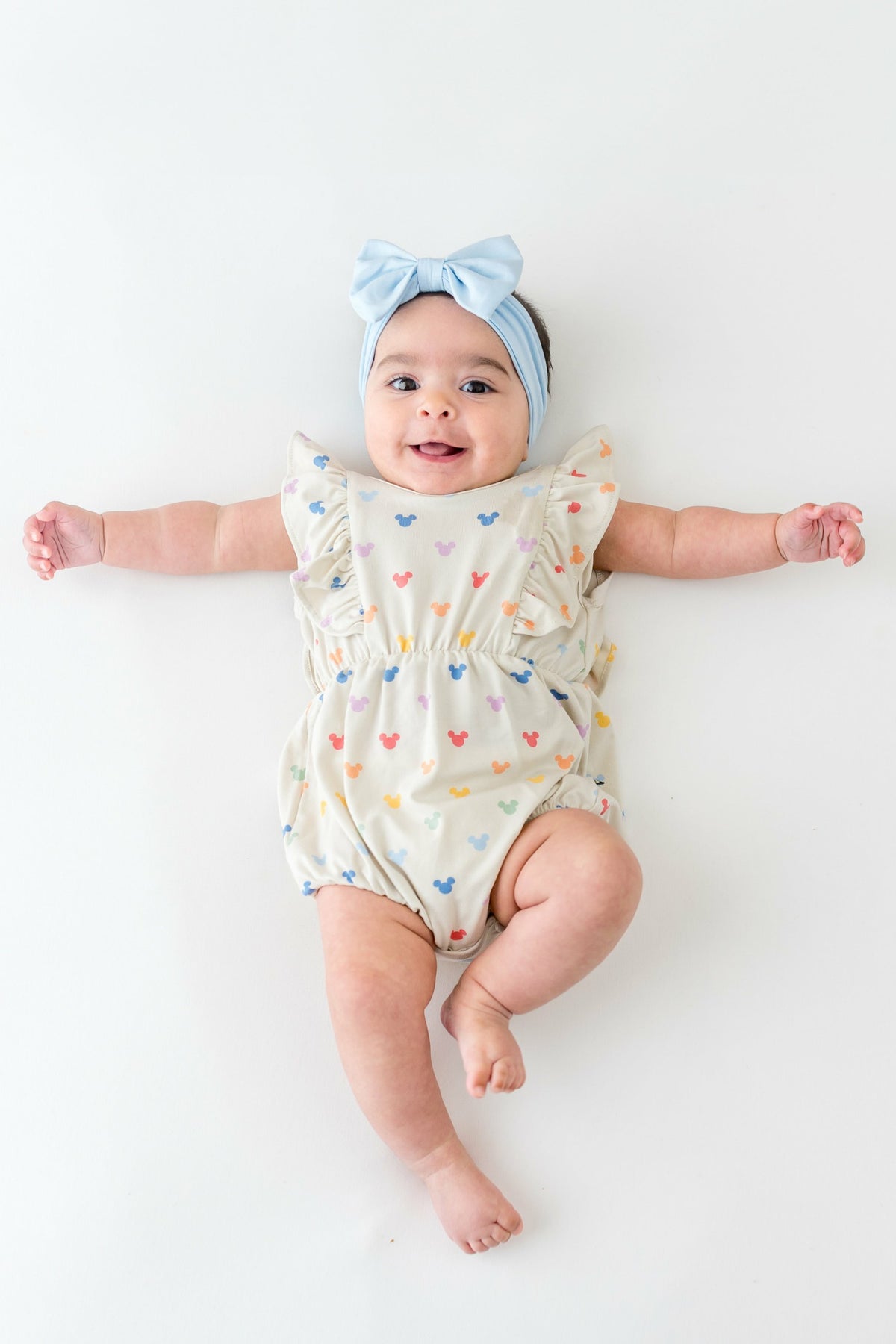 Bubble Romper in Pastel Mickey Mouse | Kyte Baby