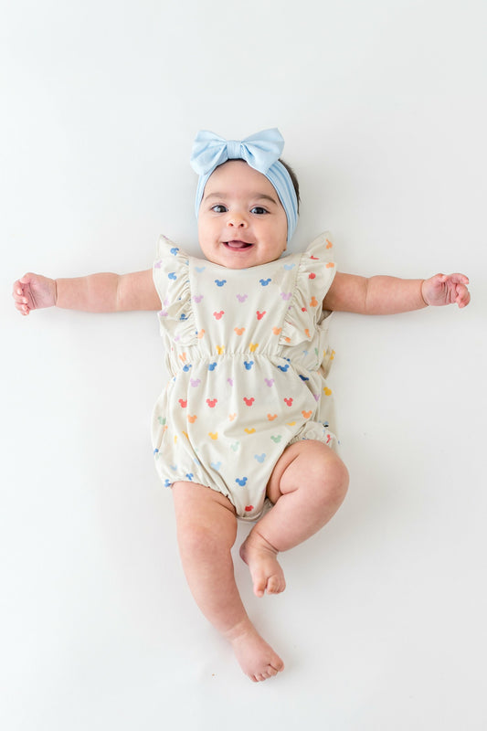 Bubble Romper in Pastel Mickey Mouse | Kyte Baby
