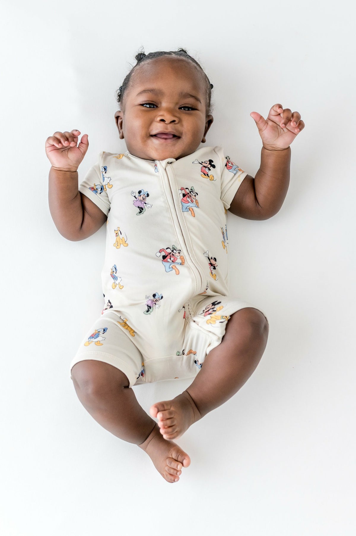 Zipper Shortall Romper in Mickey Mouse and Friends | Kyte Baby