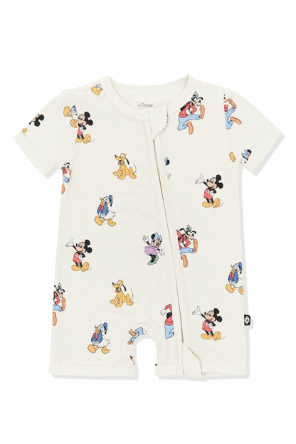 Zipper Shortall Romper in Mickey Mouse and Friends | Kyte Baby