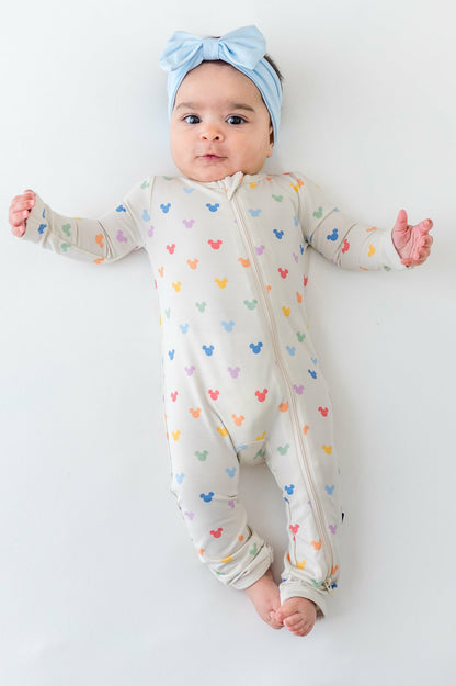 Zippered Romper in Pastel Mickey Mouse | Kyte Baby