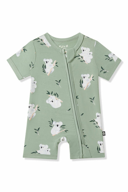 Zipper Shortall Romper in Koala | Kyte Baby
