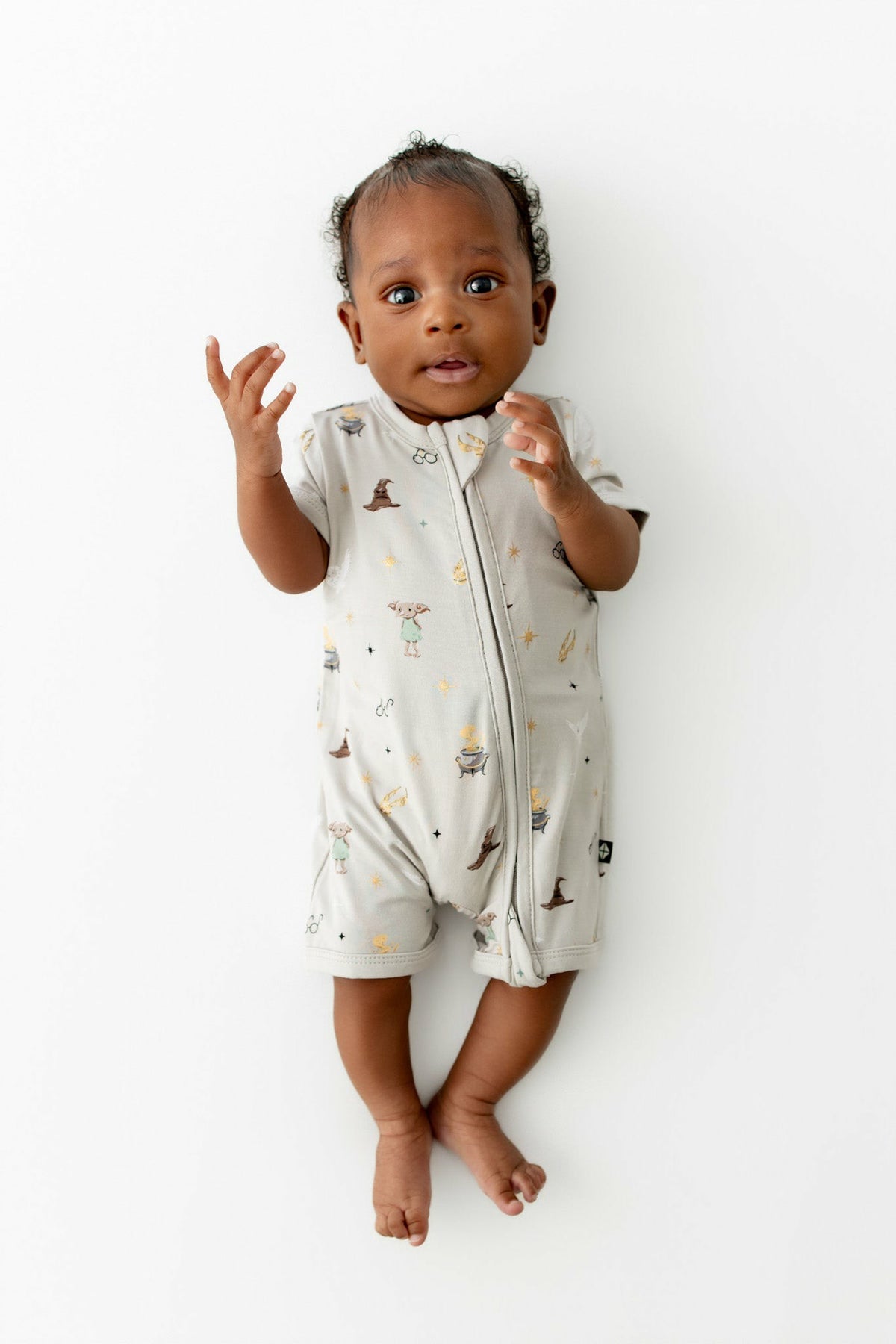 Zipper Shortall Romper in Starry Icon | Kyte Baby