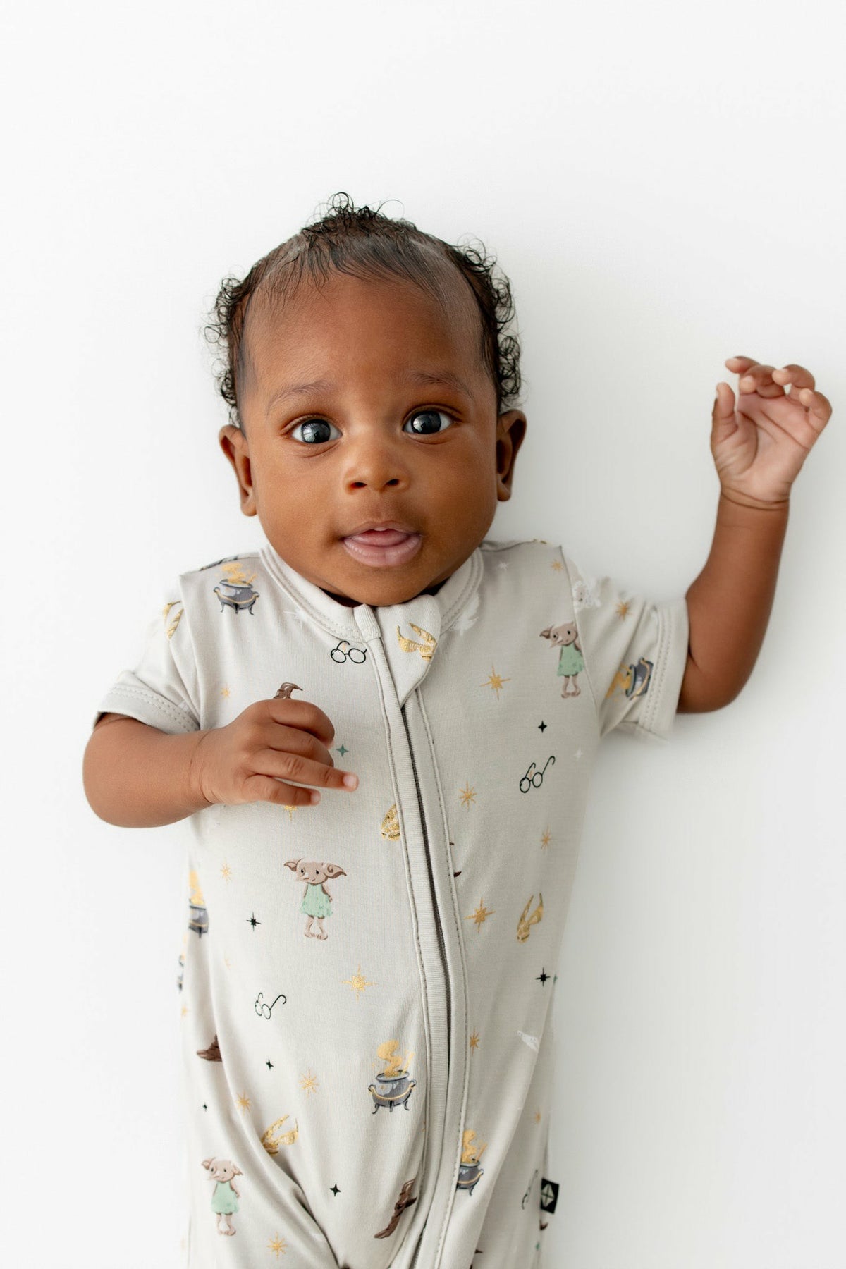 Zipper Shortall Romper in Starry Icon | Kyte Baby