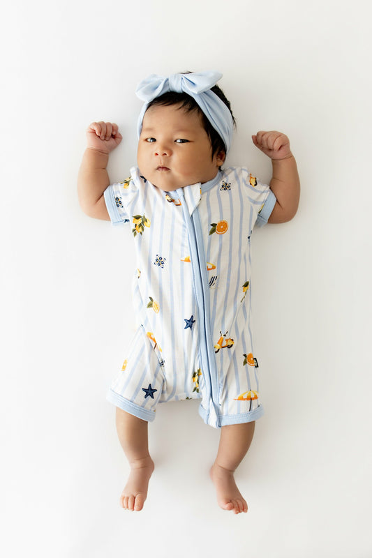 Zipper Shortall Romper in Amalfi Coast | Kyte Baby