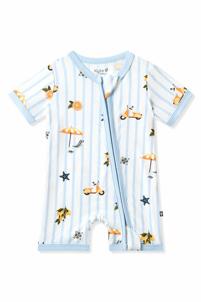 Zipper Shortall Romper in Amalfi Coast | Kyte Baby