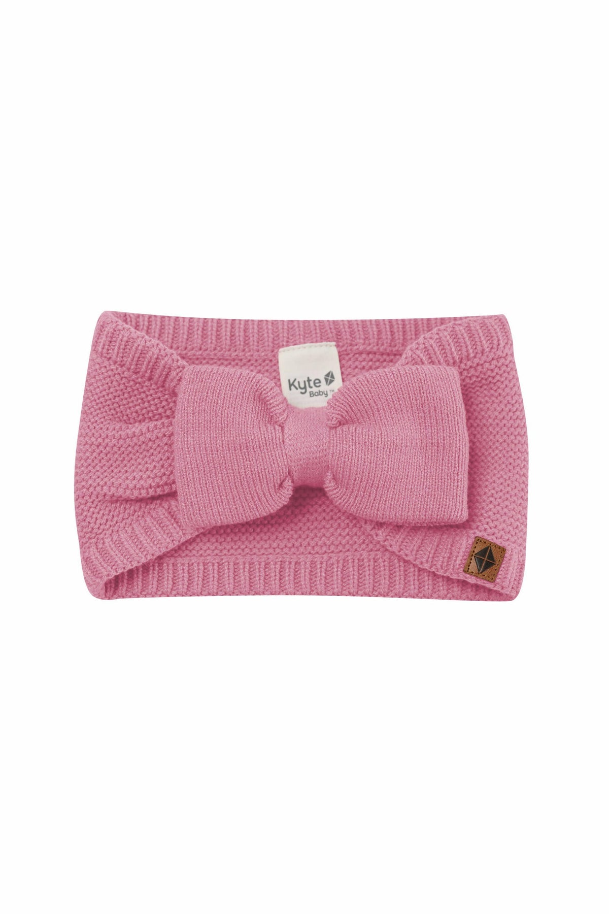 Chunky Knit Bow Headband in Apple Blossom | Kyte Baby