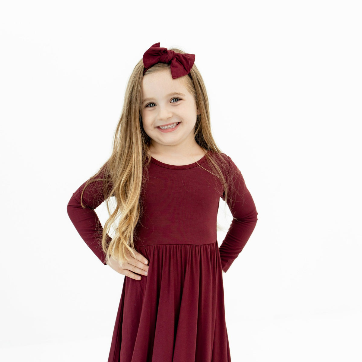 Knotted Bow Headband in Burgundy | Kyte Baby