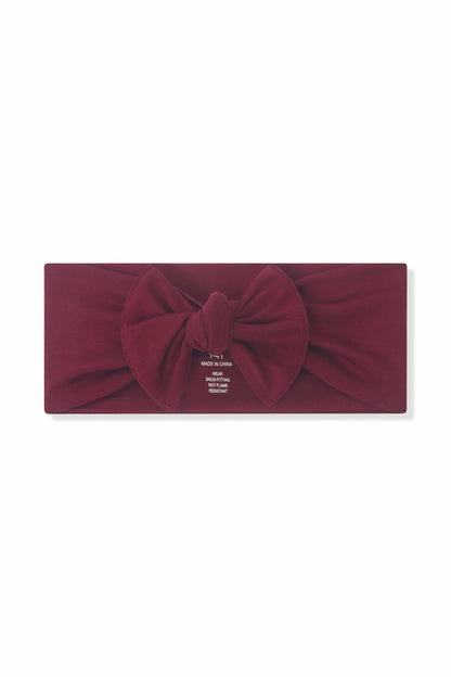 Knotted Bow Headband in Burgundy | Kyte Baby