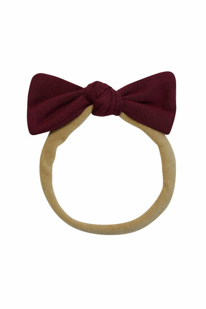 Tiny Nylon Bow in Burgundy | Kyte Baby