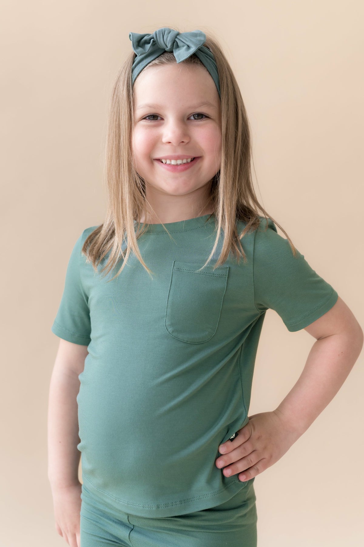 Knotted Bow Headband in Pine | Kyte Baby