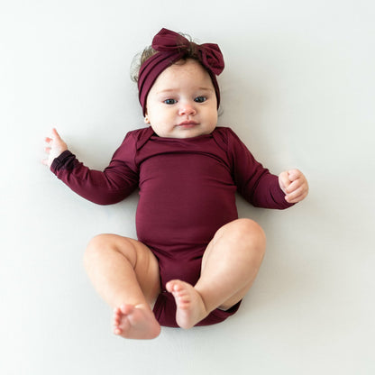 Bow Headband in Burgundy | Kyte Baby