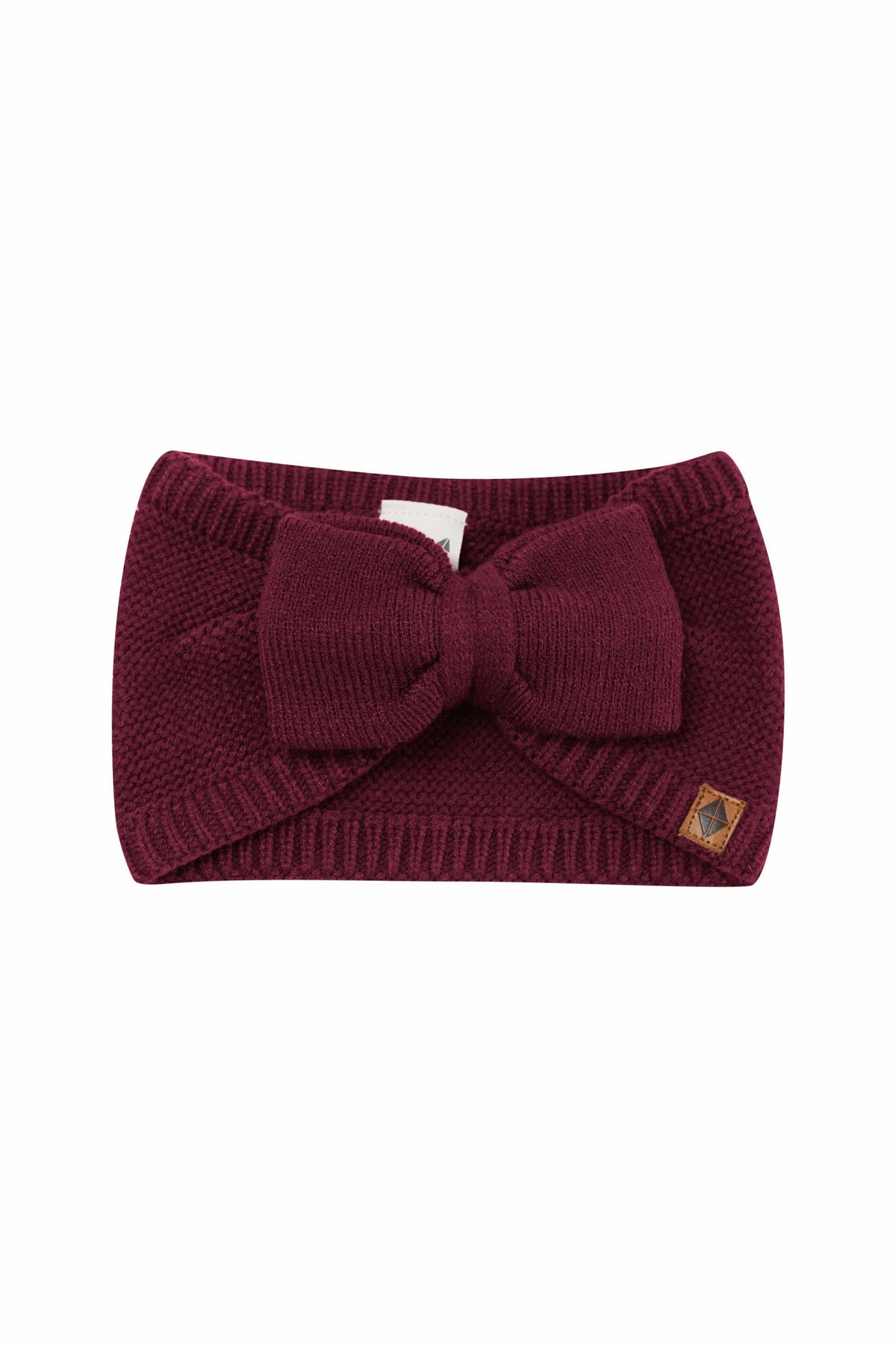 Chunky Knit Bow Headband in Burgundy | Kyte Baby