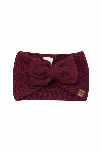 Chunky Knit Bow Headband in Burgundy | Kyte Baby
