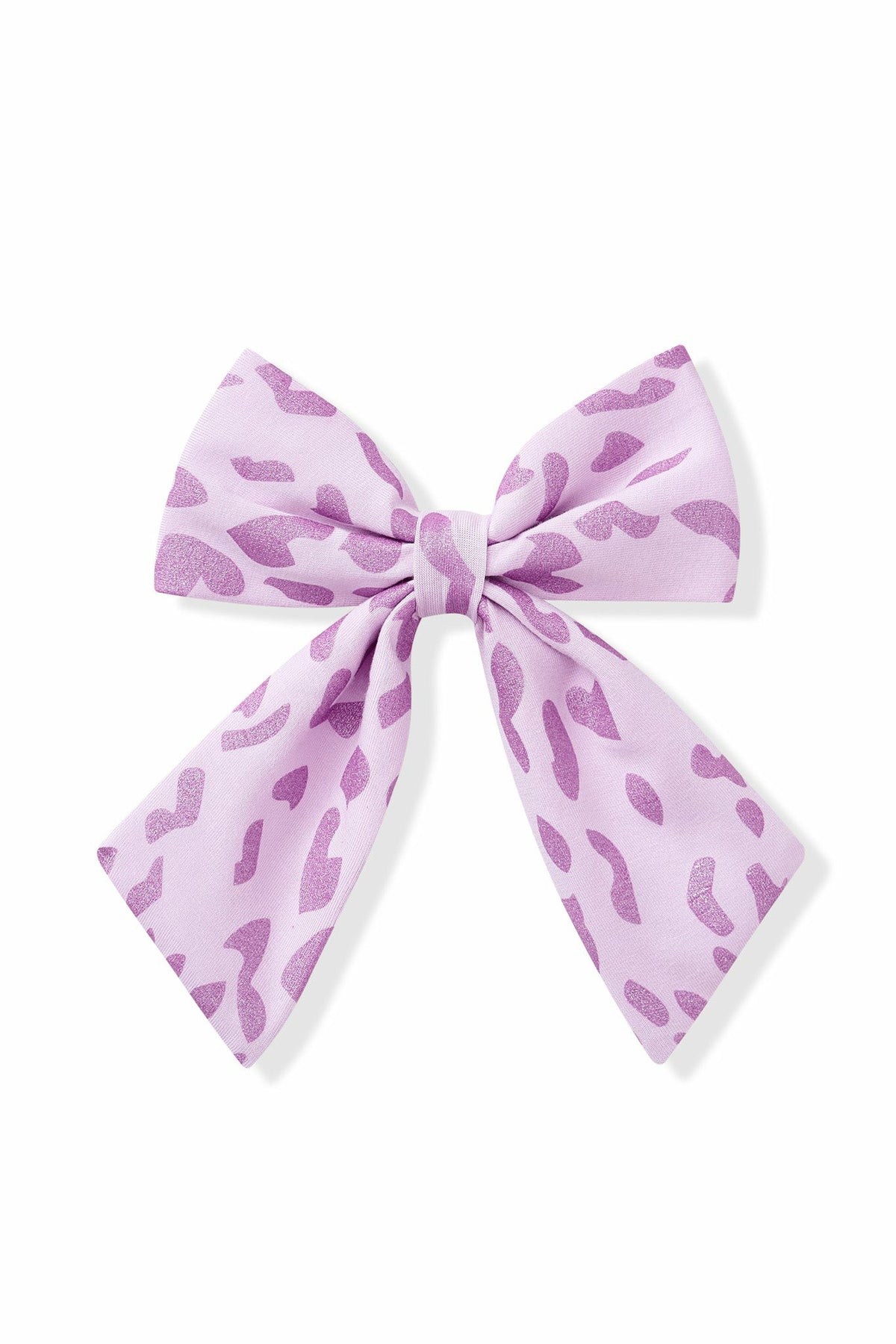 Large Alligator Clip Bow in Thistle Leopard | Kyte Baby