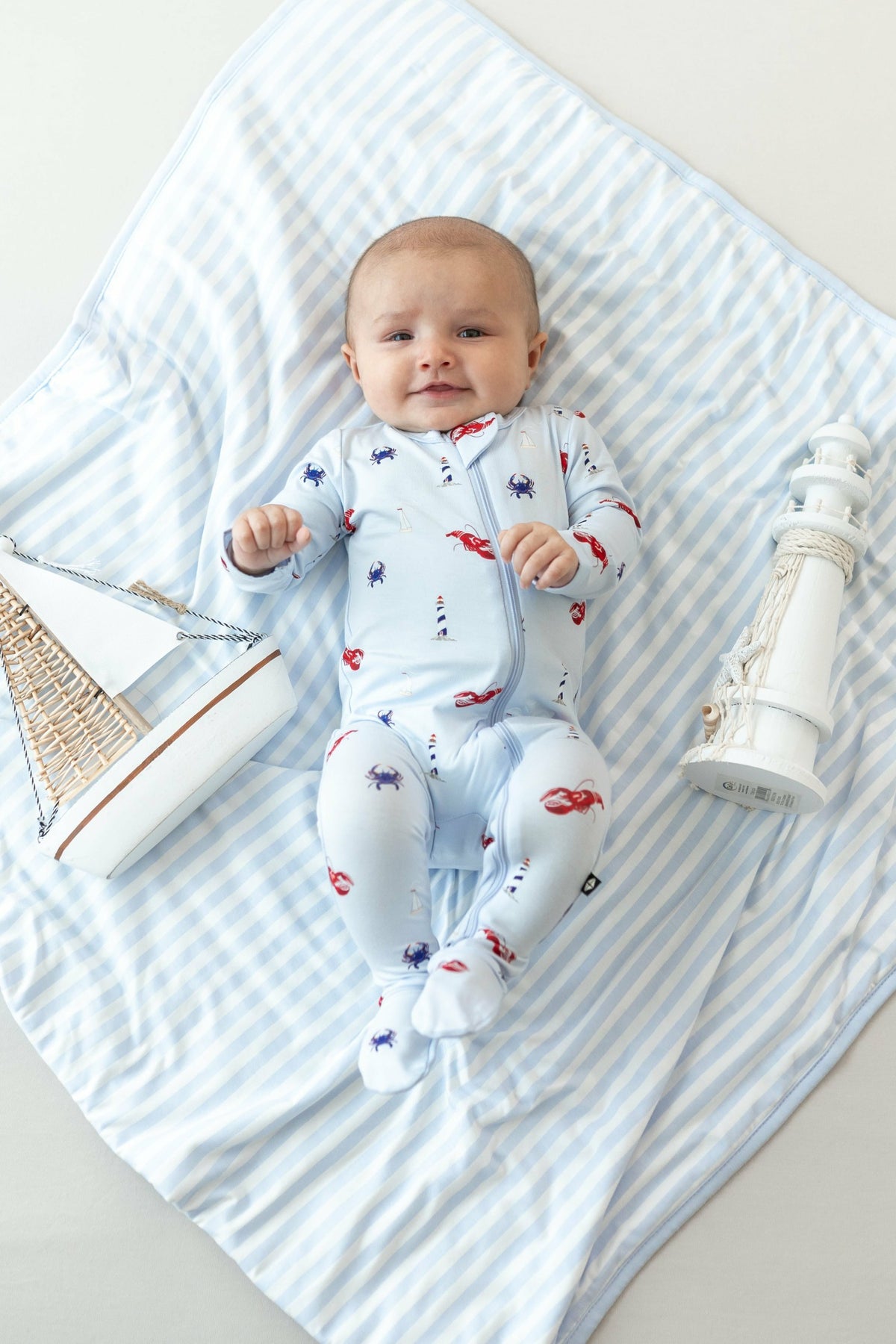 Baby Blanket in Small Mist Stripe 1.0 | Kyte Baby