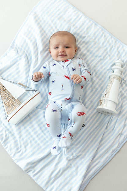 Baby Blanket in Small Mist Stripe 1.0 | Kyte Baby
