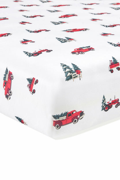 Twin Sheet in Holiday Tree Farm | Kyte Baby
