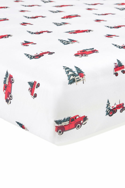 Twin Sheet in Holiday Tree Farm | Kyte Baby