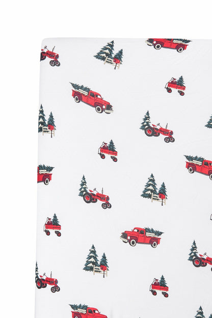 Twin Sheet in Holiday Tree Farm | Kyte Baby